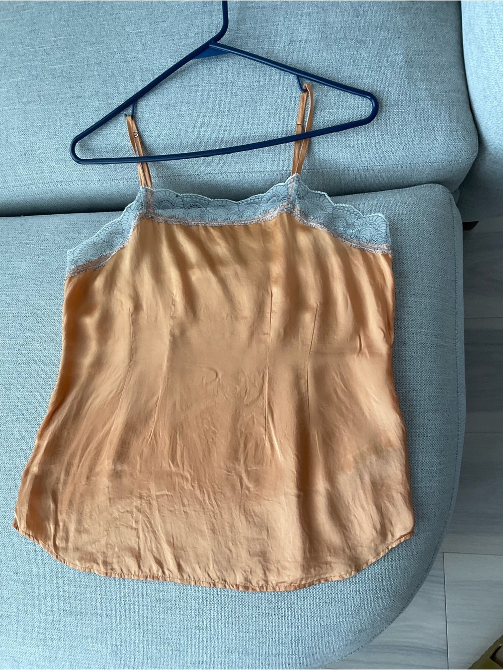 Banana Republic Peach Pure Silk Lace-Trim Cami